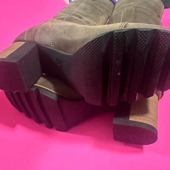 Sorel women dark brown leather heeled boots size 7.5 - Picture 8 of 8